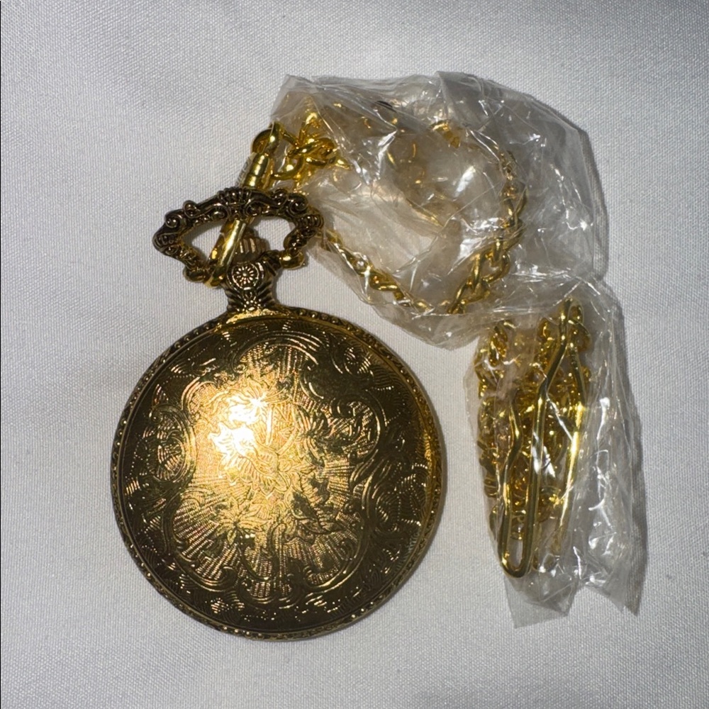 World's best Dad pocket watch with chain pewter case 3 hand movement white dial - Picture 5 of 8